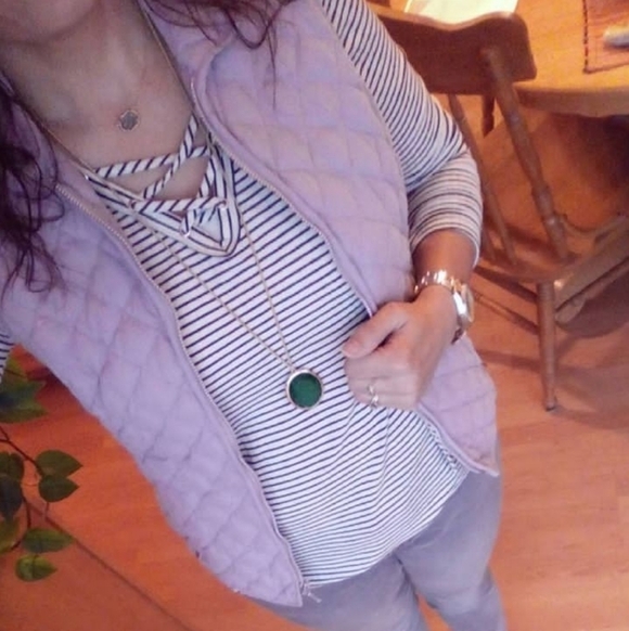 Eddie Bauer vest goose down quilted lavender lilac purple zip closure pockets S - Picture 4 of 13